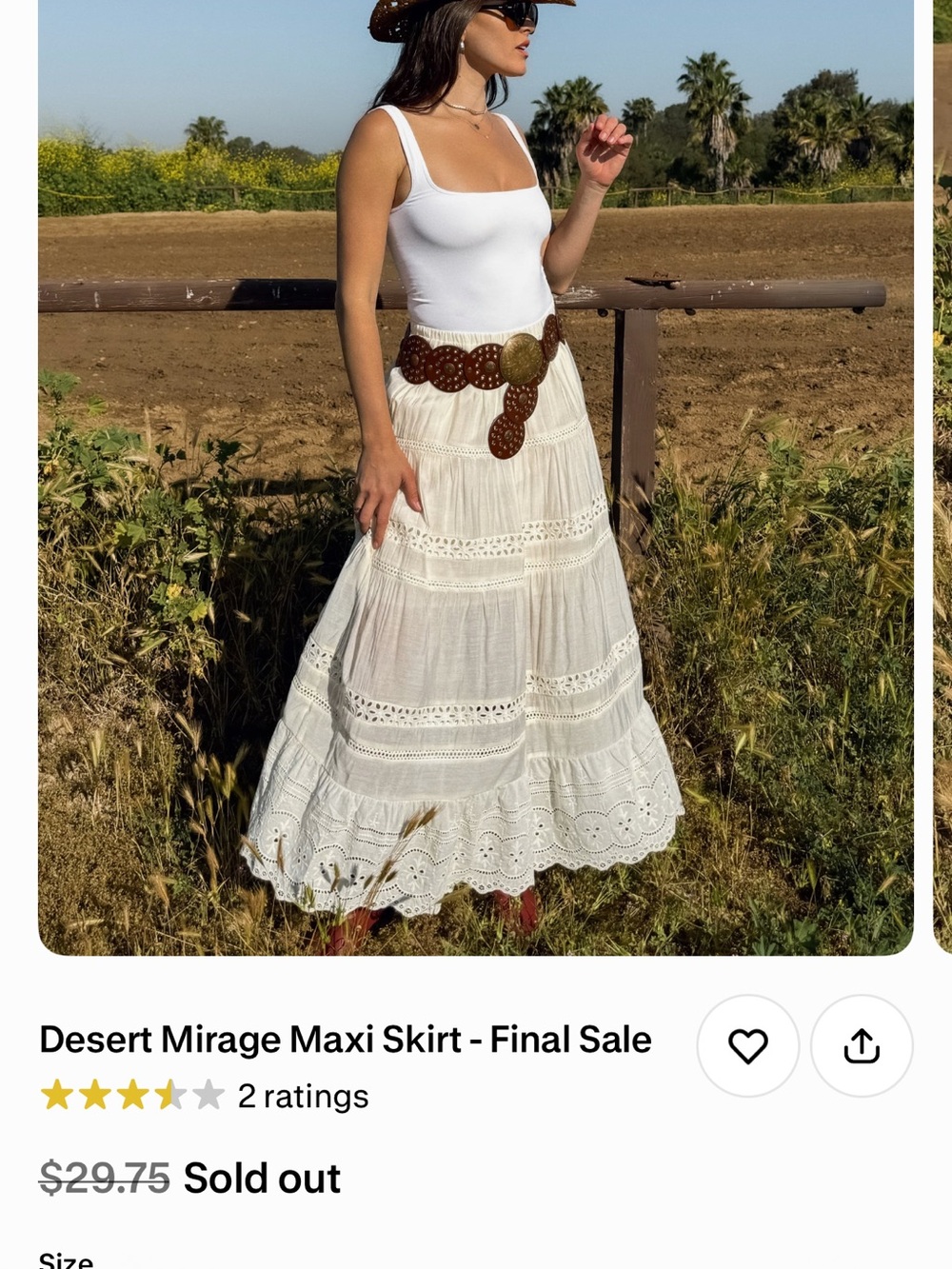 Boho Tiered Cream Maxi Skirt with Eyelet Lace